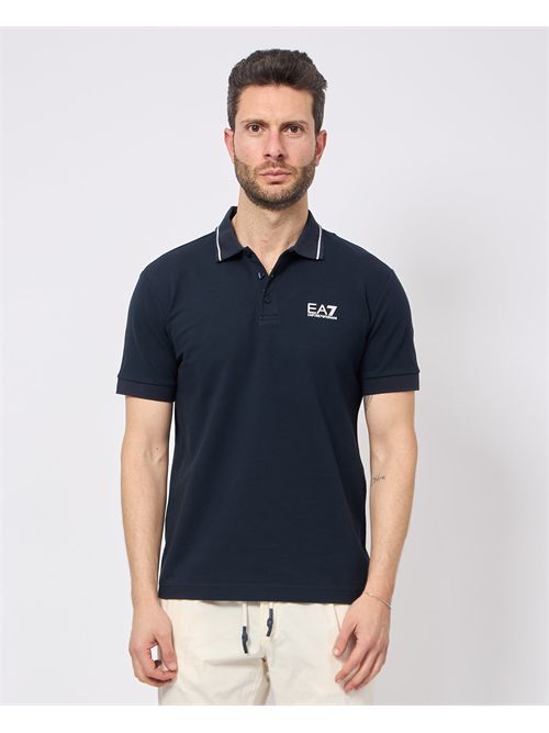 Polo blu EA7 slim fit in cotone EMPORIO ARMANI EA7 | 8NPF16-PJVUZ1562